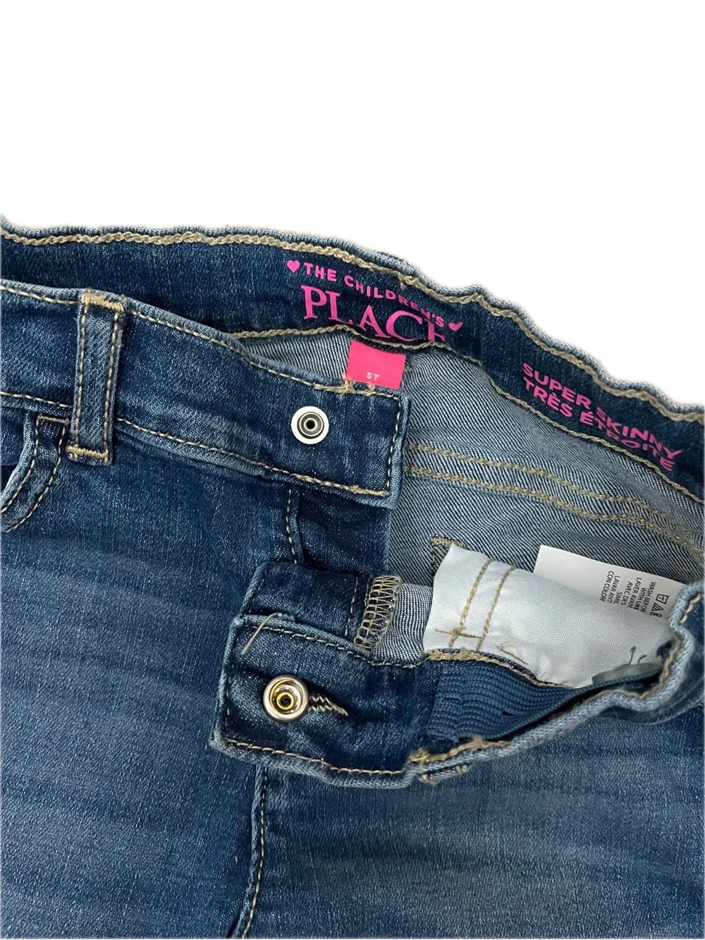 The Children's Place Girls' Super Skinny Jeans | Dark Wash Stretch Denim | 5T